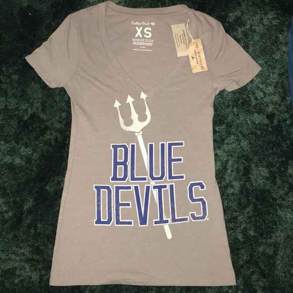 American Eagle blue devil v-neck top - Picture 1 of 1